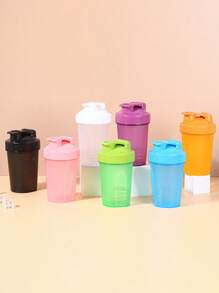 1 pièce Bouteille shaker 400 ml 14 oz pour shakes protéinés, bouteille shaker, tasse à shake fitness, gourde de sport, bouteille shaker avec fouet à billes, facilite l'ajout de doses et de liquides, avec marquages en relief mesurant les onces et les millilitres, parfait pour les shakes protéinés et les smoothies
