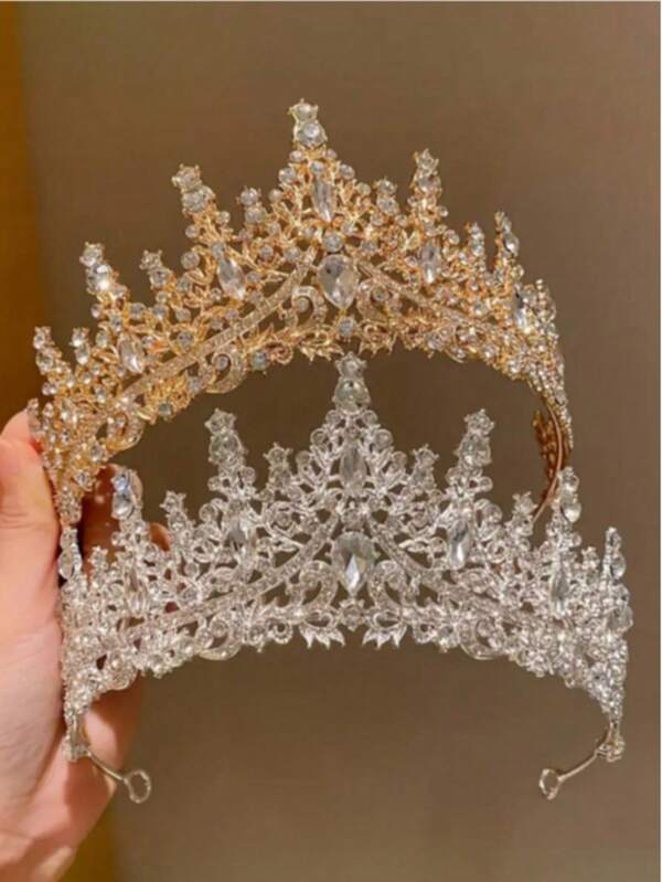 1 Stück elegante Prinzessin Kristall Strass Tiara - glänzendes Legierung Haaraccessoire für Hochzeiten, Geburtstage und besondere Anlässe, Haaraccessoires, Kostümkrone Haargirlande Haarreif