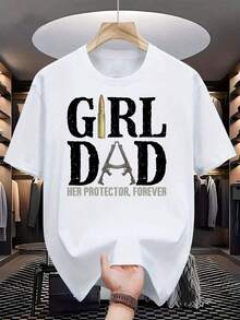 Father's Day T-Shirt For Dad Men's Casual T-Shirt 100% Cotton, Men's Gifts, Perfect Summer Casual Clothes, Unique Gift Ideas For Father's Day, Men's High-Quality Cotton T-Shirt.A Laid-Back Casual Chic T-Shirt Vintage Cartoon Fashion Summer T-Shirt - White - View 1
