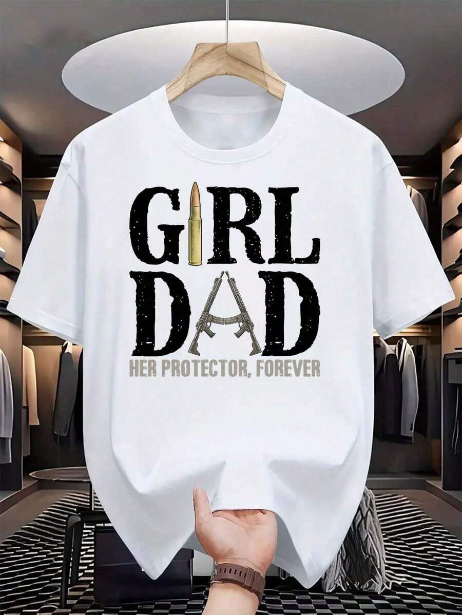 Father's Day T-Shirt For Dad Men's Casual T-Shirt 100% Cotton, Men's Gifts, Perfect Summer Casual Clothes, Unique Gift Ideas For Father's Day, Men's High-Quality Cotton T-Shirt.A Laid-Back Casual Chic T-Shirt Vintage Cartoon Fashion Summer T-Shirt - White - View 1