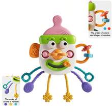 Zabawka silikonowa do ciągnięcia za sznurek, zabawki Montessori dla niemowląt, sensoryczna zabawka dla dzieci, kształt klauna, zabawka do kąpieli dla małych dzieci do podróży, sensoryczna zabawka dla dzieci, prezent urodzinowy dla chłopców i dziewczynek, zabawka dla niemowląt do ciągnięcia za sznurek, zabawka do naciskania na palce, niektóre części w losowym kolorze. Odpowiednia dla dzieci w wieku od 18 miesięcy - Wielokolorowe - Zobacz 10