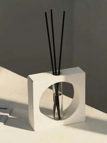 1pc Art Deco Flameless Geometric Aromatherapy Ornaments - Elegant Unscented Home Fragrance Decoration, Perfect For Reed Aromatherapy, Housefreshener, Aromatherapy, Great For Living Room, Car Freshener And Holiday Gift, Aromatherapy Diffuser | Minimalist Decor | Stone Vase Design