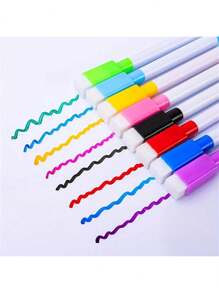 8/16-Color Bag Washable Color Core Black Core Whiteboard Pen With Brush Water-Based Erasable Pen,Back To School