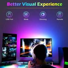 Wisciton Barra luminosa intelligente per monitor del computer, RGB LED con controllo Bluetooth, lampada che reagisce al ritmo della musica, decorazione per giochi, TV e scrivania