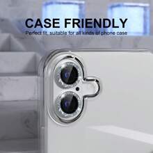 3pcs Camera Lens Protective Film Suitable For IPhone 16 15 11 12 13 14 IPhone 15 11 12 13 14 Plus Tempered Glass Metal Ring Cover, High-Definition Transparent