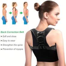1PC Back Brace Posture Corrector For Women And Men - Adjustable Upper Back Support And Shoulder Back Brace For Neck, Clavicle, Shoulder, Back Posture Support - Breathable And Comfort Exercise Waist Belt Suitable For Workout Home Sports And Walk