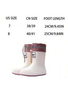 Women's Waterproof Drawstring Rain Boots, Fashion Mid-Calf Rain Shoes, Lightweight Non-Slip Thick Sole Rubber Boots, Suitable For All Seasons, Essential For Rainy Season, Exclusive For Women - Multicolor - View 20