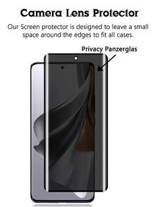 1片装3D曲面钢化玻璃屏幕保护膜，防窥，9H硬度，防碎裂，防刮花，兼容三星Galaxy/红米Note 13/14 Pro/Pro+，OPPO Reno 10/11/12/13，Realme 10/11/12/13/14，P30/P40/P50/P60 Pro，荣耀50/70/90/100/200/300/400 Magic 5/6/7 Lite/Pro，办公/地铁防窥隐私保护膜，防水，防震，防摔，防指纹，全覆盖 - 防窺 - 查看 8