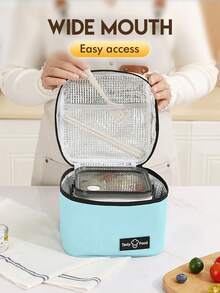 1个大容量方形保温午餐包，手持式保温保冷袋，便携式防水防漏午餐盒，加厚铝箔保温层，多种颜色可选，可重复使用，适用于学校、办公室、露营、野餐、工作等场合，也可作为教室收纳袋、厨房用品袋和旅行配件使用。 - 藍色 - 查看 4