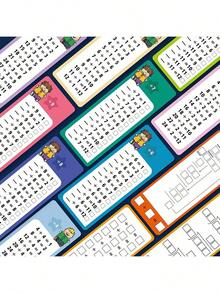 可重复使用的数学加减乘除练习册，配有可擦除工具，适用于学校数学培训教科书的学习抽认卡