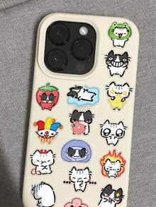 54张趣味十足的可爱小猫贴纸，防水PET透明材质，适用于水瓶、笔记本电脑、行李箱、日记本、文具、手机等DIY装饰贴纸 - 彩色 - 查看 8