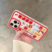 Sanrio Sanrio Cartoon Kurome Hello Kitty Creative Stereo Keyboard Phone Case Anti-Drop Apple Soft Case 13promax Phone Case 15 Protective Case 14 Cute 16 (Single Phone Case)