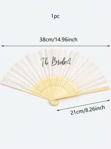 1pc Elegant Bride & Bridesmaid Letter Decor Folding Fan - Handheld Wedding Fan For Bachelorette Parties, Bridal Showers & Wedding Decorations | Perfect Gifts For Home, Room Decor, Birthday & Graduation Celebrations Summer Beach Back To School School Supplies