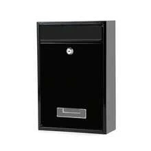 Wall-Mount Mailbox For House Mail Box Galvanized Steel Rust-Proof Metal Post Box - Black - View 1