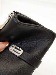 MINGYOU Women Short Super Soft PU Large Capacity Wallet, Multi-Function Multi-Layer Wallet, Exquisite Magnetic Snap Closure, Multi-Card Slots Handbag, Zipper Coin Purse Card Holder, Soft & Lightweight Convenient Handbag For Party, Date, Holiday Gift - Black - View 3