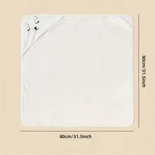 1 件男女通用婴儿连帽毯，速干柔软珊瑚绒保暖婴儿浴巾，可爱动物脸设计婴儿浴袍、睡衣、裹毯、浴室浴袍、沙滩多用途连帽毛巾，适合所有季节 - 綠色 - 查看 13