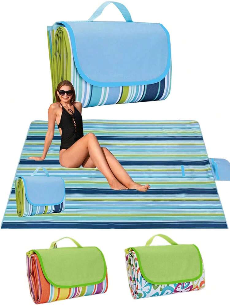 (Oferta del día) 1 pieza Manta de picnic | Esterilla de playa | Esterilla de picnic | Bolsa de picnic, hecha de tela Oxford 600D, esterilla multifuncional para camping / jardín de uso doméstico, a prueba de polvo / humedad, adecuada para todas las estaciones, ideal para interiores, exteriores, camping, jardín, playa, salidas, césped, Halloween, Navidad, Pascua, mantel (¡Dos cubiertas diferentes, patrones diferentes, entrega al azar! Ps: El efecto de apertura es el mismo) - Multicolor - Añade 2