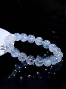 YAUKIA 1 Stück Blautopas Armband, hochwertiges transparentes Blautopas Energieheilungsarmband, spiritueller Schmuck für Frauen und Männer Geburtsstein