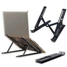Baofeng 1pc Plastic Desktop Laptop Stand For Improved Ergonomics, Adjustable Height Cooling Base, Foldable Stand For Desktop Vertical Monitor - Black - View 10