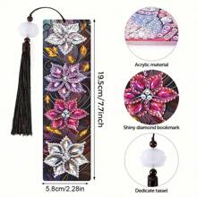 10 pezzi Segnalibri con nappe floreali e pittura di diamanti 5D, design di cristallo a forma speciale, combinazione di DIY e praticità, concetto innovativo, regalo unico per San Valentino, colleghi, laurea, ritorno a scuola