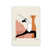1 peça de pôsteres de arte minimalistas modernos de personagens de desenho animado de ioga, pinturas em tela de esportes e fitness, estúdio de dança de pilates, pinturas de decoração de parede em salas de estar, quartos, salas de jantar, molduras opcionais, pôsteres modernos, artes de parede, pinturas em tela e molduras reutilizáveis - Multicolorido - Ver 34