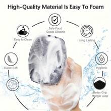 1/2pcs Oval Men's And Women's Universal Exfoliator, Ergonomically Designed Anti Slip Handle, Soft Silicone Body Scrub, Gentle Care, Easy To Clean And Rinse, Suitable For Showering Or Bathing