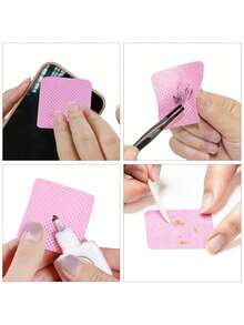 1080pcs Square Lint-Free Nail Polish Remover Pads, 200pcs Heart-Shaped Lint-Free Nail Polish Remover Pads, Eyelash Glue Bottle Cleansing Wipes - Multicolor - View 9