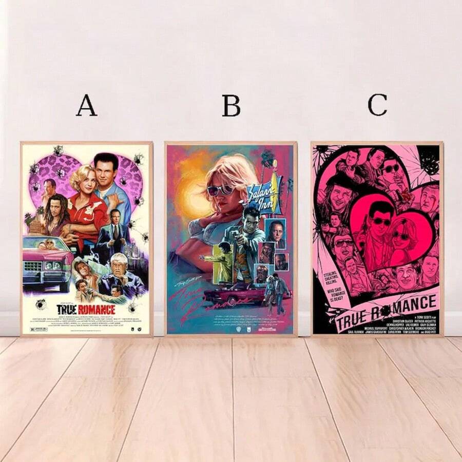 1/3PCS A True Romance, Movie Poster, High Quality Canvas Print, Wall Art, Room Decoration, High Quality Living Room, Bedroom, Dormitory, Kitchen Wall Art, Ideal Gift For Movie Lovers, Aesthetic Wall Decoration Frameless