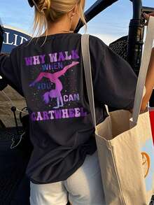 Girls' Casual Printed Round Neck Short Sleeve T-Shirt - A Style Full Of Dance And Artistic Atmosphere, Inspiring Imagination And Self-Expression! Children's Clothing, Girls' Graphic Tee, Summer Top, Teen Fashion - Black - View 6