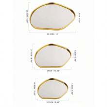 1PC Modern Tray With Mirror Finish - Versatile - Light Luxury Golden Metal Organizer Tray, Perfect For Jewelry, Perfume, Cosmetics & More - Home Decorative Tray, Vanity Living Room Bathroom Bedroom Countertop Decor For Women Storage Organizer Travel Essentials Gift Back To School