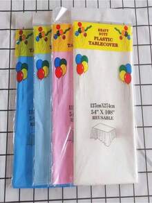 1/4pcs Disposable Party Tablecloth, PEVA Material, White Color, For Birthday, Dessert, Family Gathering, Party Decoration, Christmas, Mother's Day, Graduation
