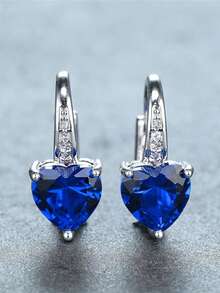 1 对漂亮方晶锆石耳坠，适合女士结婚订婚周年纪念珠宝情人节礼物 - 1# - 查看 5