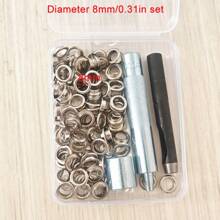 100 zestawów 6/8/10mm przelotka metalowa mix z wzorem przelotka narzędzia zestawy okrągłych pierścieni do majsterkowania skórzanego rzemiosła naprawa obuwia torba odzież pasek kapelusz akcesoria