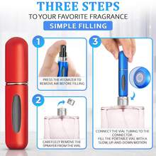 6pcs Refillable Perfume Travel Set, 5ml Fragrance Bottle, Mini Size Cologne Refill Bottle, 6 Fashion Colors Design With Quantity Indicator, Shockproof Plastic - Multicolor - View 6