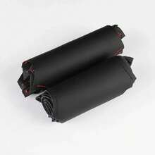 Volante de coche de cuero negro completo, funda de cuero suave trenzada para BMW E81 E90 Pack M Sport M3 E91 E92 E93 E87 E82 E88 X1 E84 - Tres hilos - Ver 4