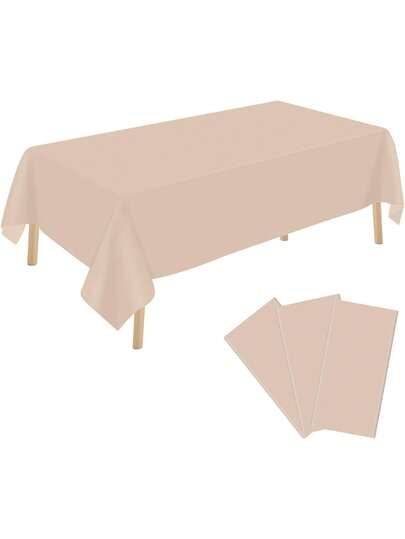 3 Packs Beige Plastic Tablecloths For Rectangle Tables, Light Green Disposable Tablecloth, Waterproof Sage Green Table Cover For Birthday Bridal Wedding Party Decorations, 54 X 108Inch,Christmas