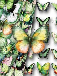 SCXXBSW 50pcs Green Butterfly Cartoon Graffiti Stickers Decorative Water Cups Notebook Luggage Double Transparent Waterproof Stickers - Multicolor - View 10