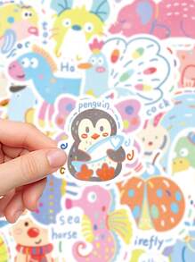 50pcs Colourful Graffiti Small Animal Stickers Laptop Handbook Mobile Phone Case Decoration Stickers