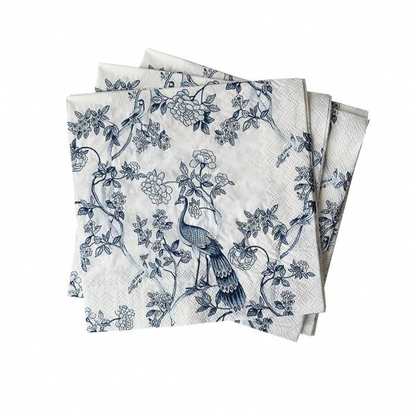 20pcs 33*33cm Disposable Soft Flower Patterned Napkins, Banquet Decorations, Parties, Wedding Banquets, Family Gatherings
