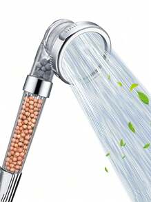 Three Modes Handheld Shower Head, Negative Ion Filter Shower Head, Transparent