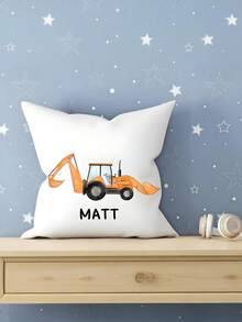 Personalisierter Kinder-Bagger Kissenbezug - beidseitig Muster, personalisiert mit Foto/Text/Name, dekorative Kissenbezüge, personalisierte Kissenhüllen, ideal als Geschenk und Geburtstagspräsent für Kinder