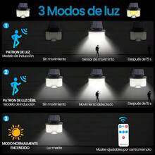 Lámpara Solar Todo en Uno con Panel Giratorio y Cable de 483 cm para Máxima Flexibilidad – Foco Solar Ajustable con 3 Modos de Luz, Sensor de Movimiento y Control Remoto – Reflector Solar con Sensor para Jardín, Patio, Entrada, Garaje, Terraza y Pared – Luz Solar para Exteriores con Carga de 6 a 8 Horas al Día y Noche Automática – Iluminación Solar Versátil con Luz LED Brillante, Modo Inducción, Luz Débil y Normalmente Encendido – Luz Media Ajustable con Junta de 90 a 160 Grados, Interruptor de Encendido y Apagado, Dimensiones de 14 cm, 15 cm, 9 cm, 10 cm y 4 cm – Lámpara LED Solar con Control Remoto para Iluminación Práctica y Diseño Versátil en Espacios Exteriores – 15 Segundos de Activación por Movimiento - Negro - Ver 3