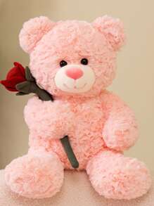 1 szt. Romantyczna pluszowa lalka w kształcie róży z motywem walentynek, lalka do dekoracji domu na święta, prezent na urodziny matki z różą, prezent na ukończenie studiów doktoranckich, pluszowy miś na Halloween