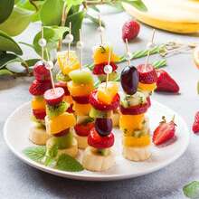 100pcs/Pack White 12cm Finger Food Picks, Fruit Skewers, 4.7 Inch Sandwich Fruit Cocktail Bamboo Toothpicks, Party Appetizer Supplies, Birthday Wedding Party Decorations, Clubs, Fruits, Cupcakes, Burgers, Snacks, Pies - White - View 5