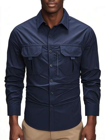 1 Stück Schnelltrocknende Bluse, neues Design für Frühling/Sommer, Sportbekleidung & Outdoor, feuchtigkeitsableitend & vielseitig, geeignet für Wandern, Angeln, Lässig Bekleidung