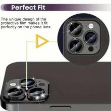 Shiny Lens Film Is Suitable For IPhone 15pro/14plus/13/12/11 Pro Max/Mini IPhone 16 Max /16e/14 Pro Max Accessories, With Metal Ring Protective Case; Camera Lens Cover, High-Definition Tempered Glass, Easy To Install Gift For Birthday, Family, Friends Sparkling Crystal, Lens Protector, Phone Accessories