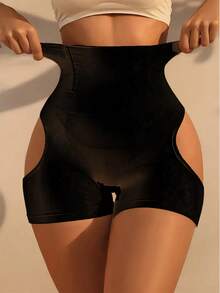 1 件黑色高腰塑身裤，收腹提臀，加大码，时尚