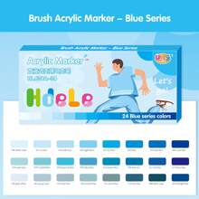 [5 Groups Color Series] 1 Set Of 24 Colors Felt Acrylic Paint Markers Pens, There Are 5 Groups Color Series, Orange, Pink, Blue, Green, And Purple Choose From, Rich Colors, Clear Coloring Pages, Suitable For Painting, Illustration, Coloring Books, School Supplies, Back To School