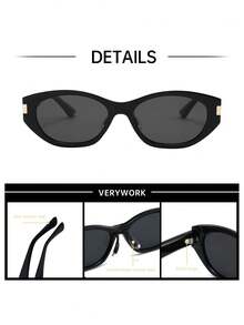 Verywork 1/2 Pairs Women's Plastic Geometric Small Frame Classic Elegant Modern Minimalist Fashion Glasses, Suitable For Street Style, Tropical Beach Vacation, Dates, And Ideal Accessory For All Face Shapes, Also Great For Summer Beach, Outdoor Activities, Travel, College/Campus Style, And Back-To-School Season