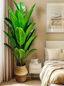 Planta artificial grande y hermosa de 92,96 cm con hojas de plátano tropicales simuladas, 24 hojas anchas, para decoración del hogar, adecuada para bodas, hoteles, jardines, Navidad, Pascua, Día de Acción de Gracias, Día de la Madre, Día de San Patricio, pasillos, salas de estar, oficinas, sin maceta incluida